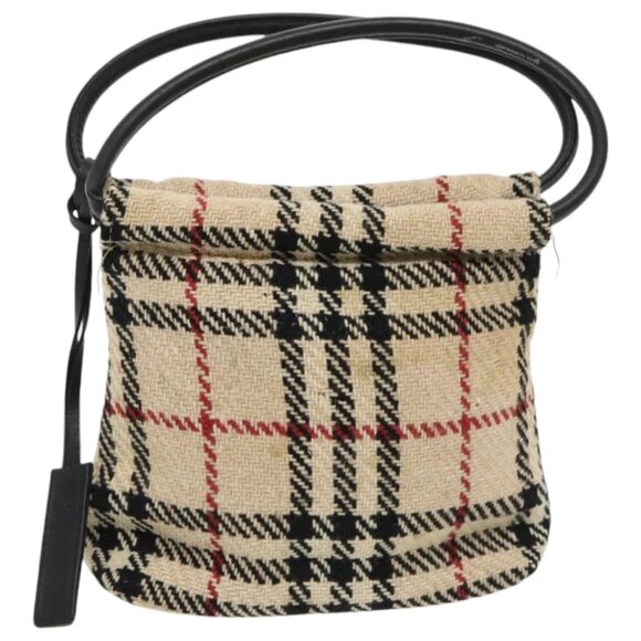 Auth BURBERRY Nova Check Hand Bag Canvas Beige - Picture 1 of 16